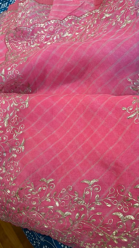 Organza Lehariya Saree