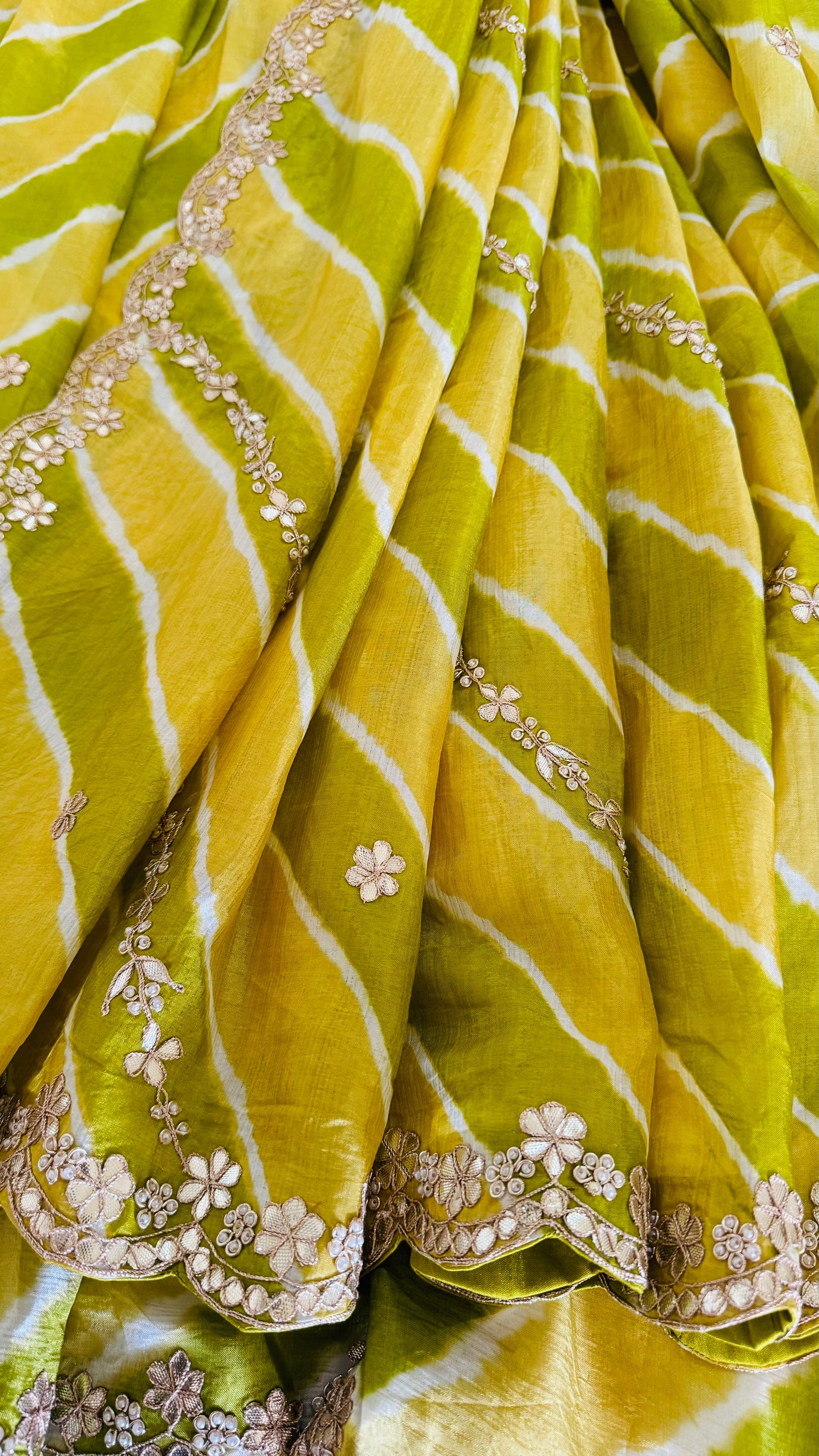 Tussar silk lehariya saree