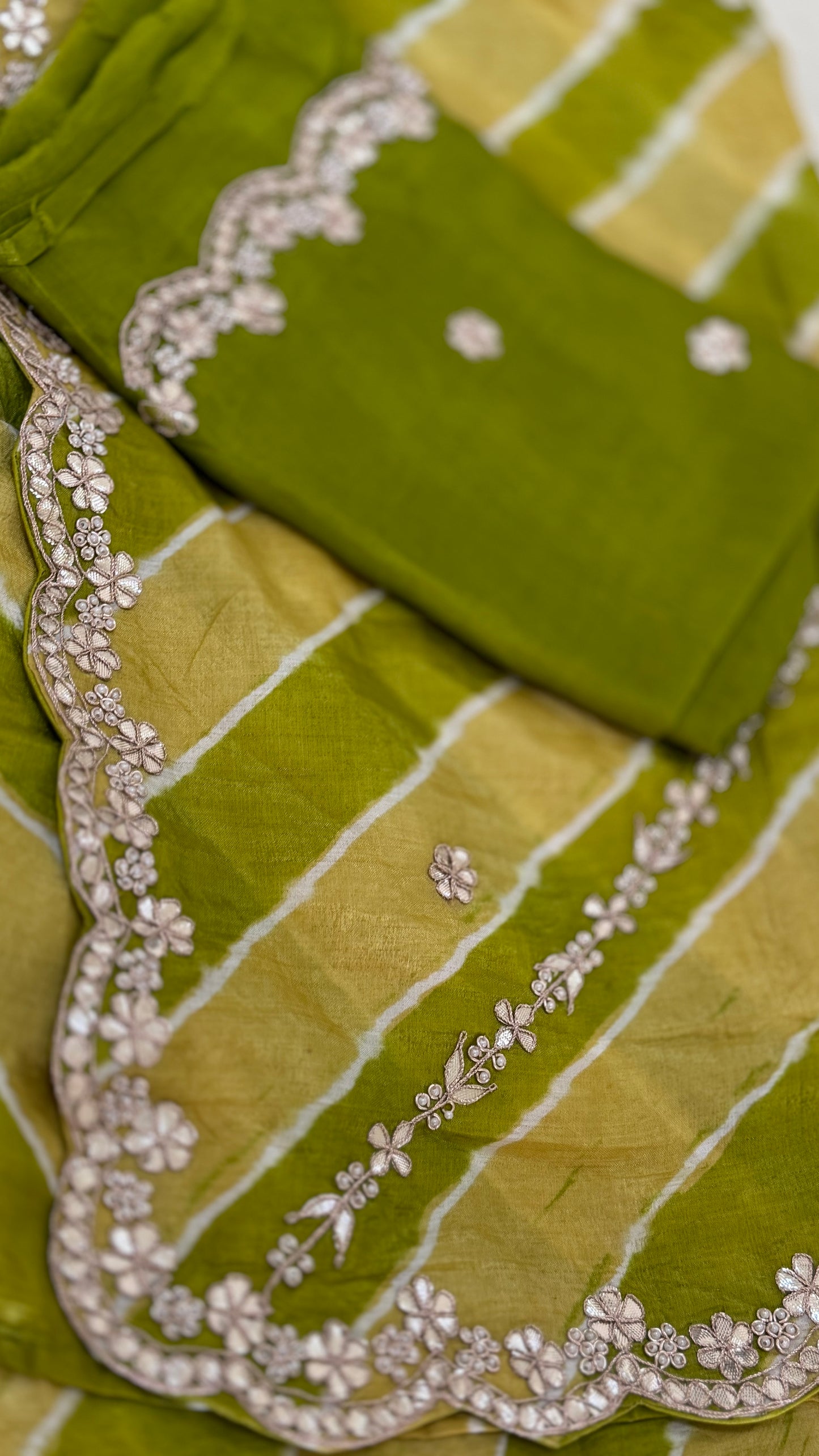 Tussar silk lehariya saree