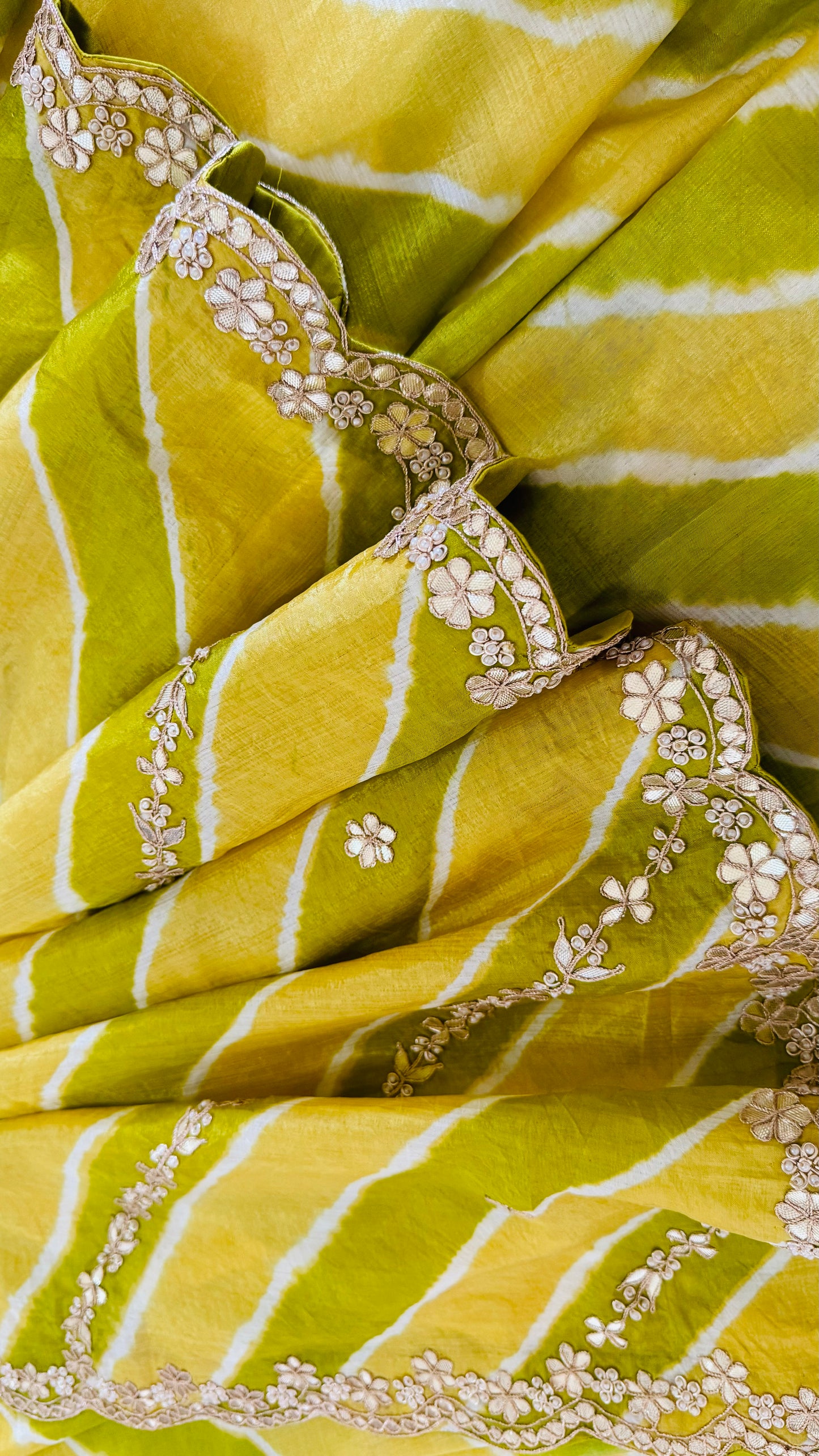 Tussar silk lehariya saree