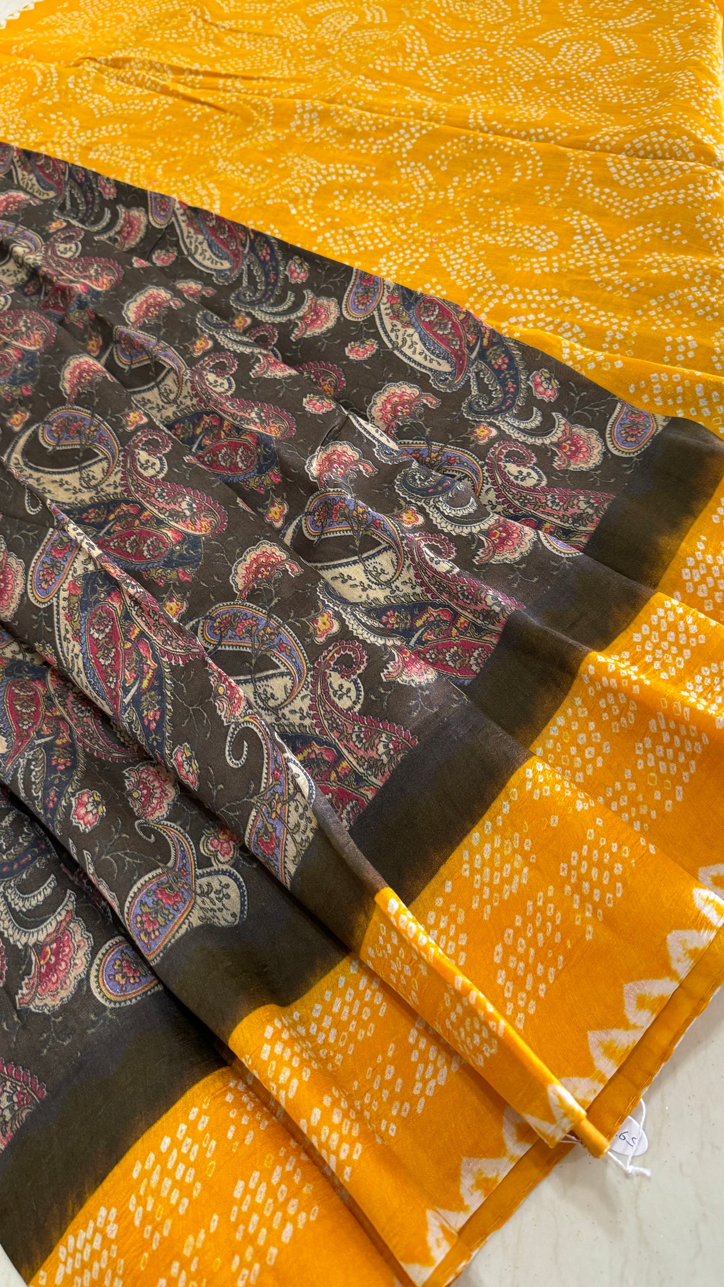 Kalamkari x Bandhej Saree